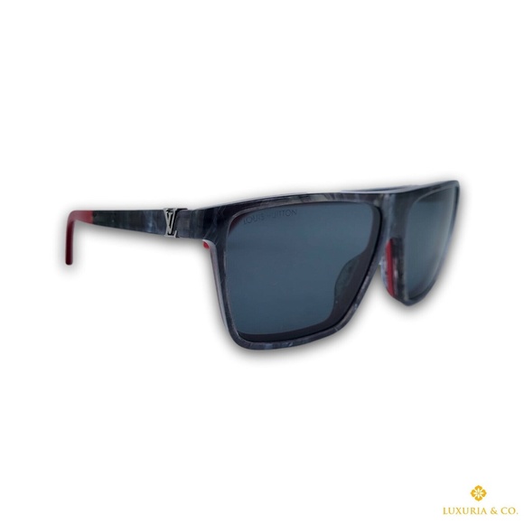 New Authentic Louis Vuitton Portland Anthracite Red E Sunglasses - Picture 1 of 13